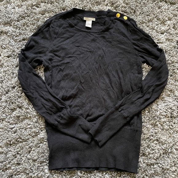 CLOSET CLEAN OUT! Cozy Black Sweater with Gold Buttons - Women's Size Small - Picture 5 of 7